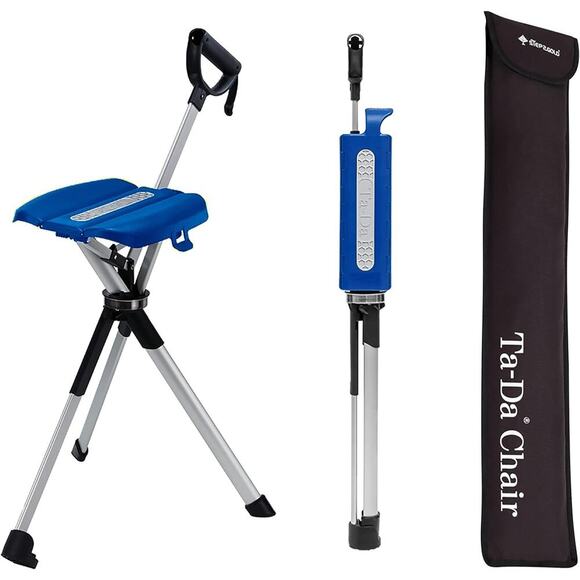 step2gold Other - NEW STEP2GOLD Ta-Da Series 2 Chair Portable Folding Hiking Cane 34.2" Blue